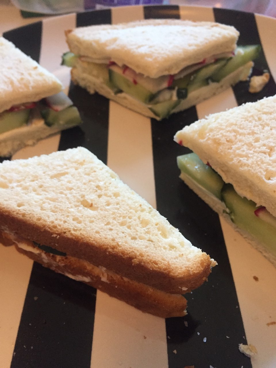 cucumber and radish sandwich Directions, calories, nutrition & more