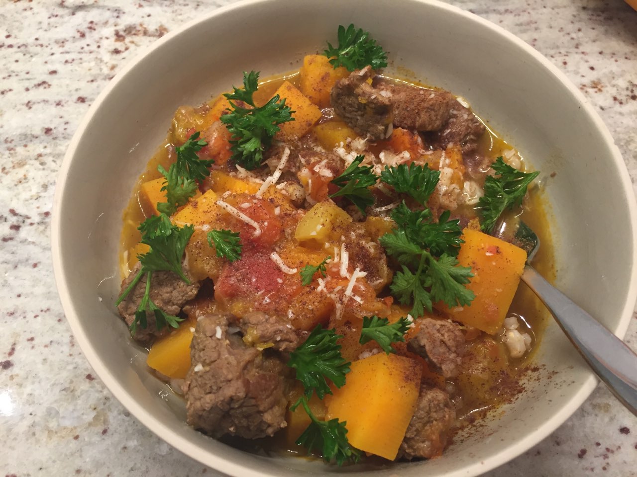 Hearty Beef & Squash Stew Directions, calories, nutrition & more