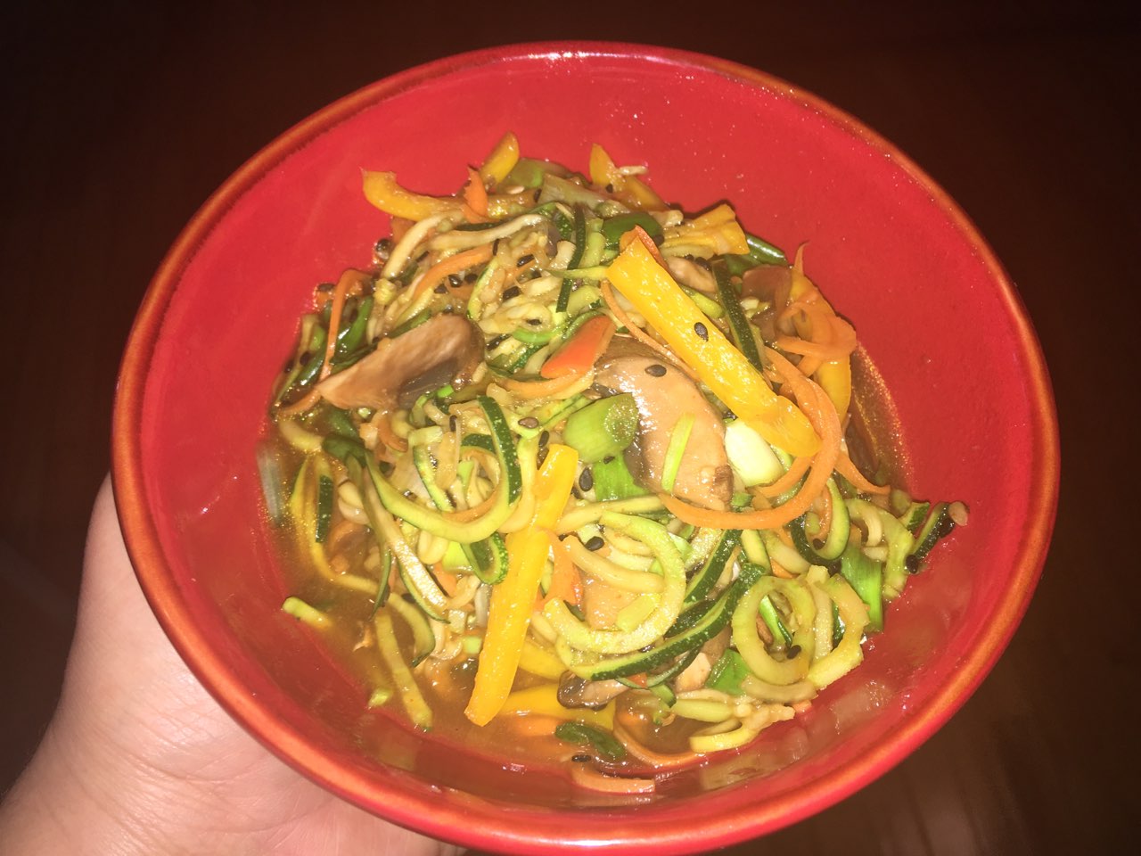 Asian Zucchini Noodle StirFry Directions, calories, nutrition & more