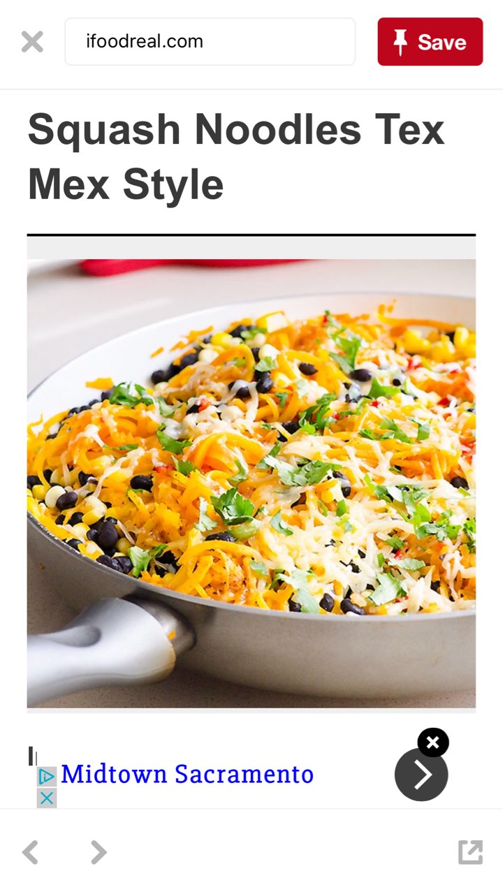 Tex Mex Butternut Squash Zoodles Directions, calories, nutrition