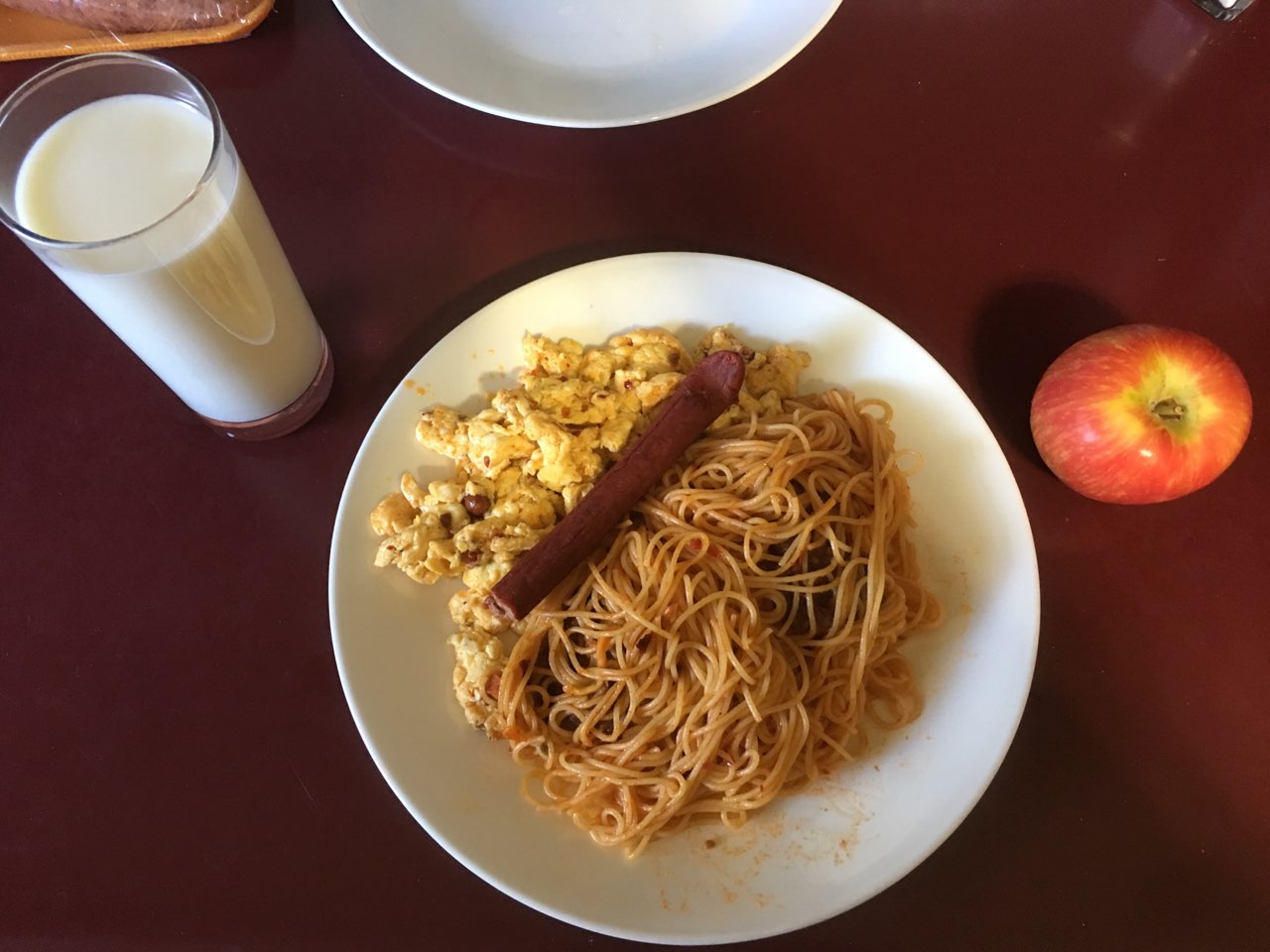 spaghetti with fired eggs Directions, calories, nutrition & more