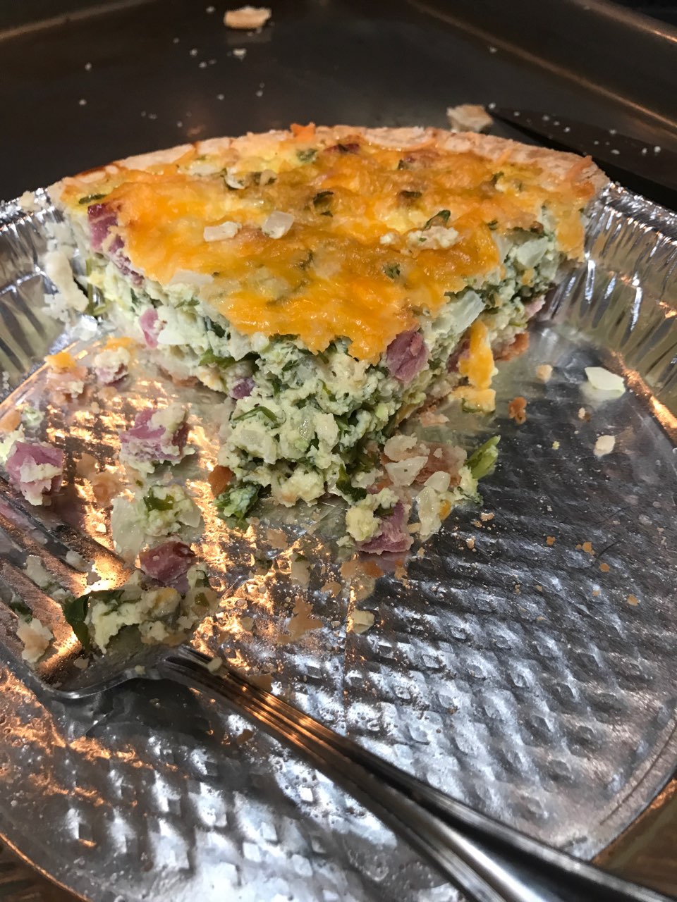 Arugula, ham & cheese quiche Directions, calories, nutrition & more