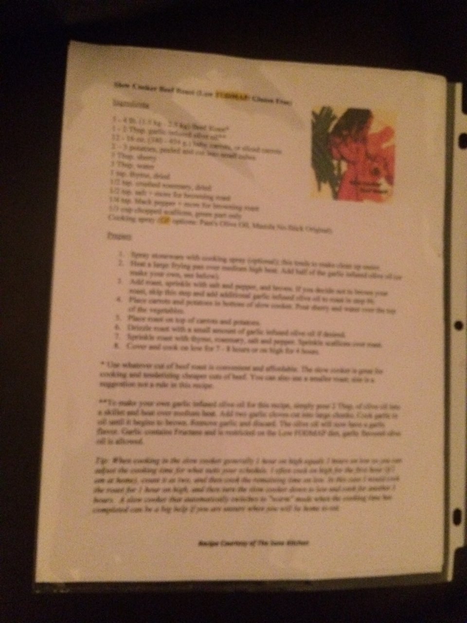 slow cooker roast beef FODMAP gluten free Directions, calories