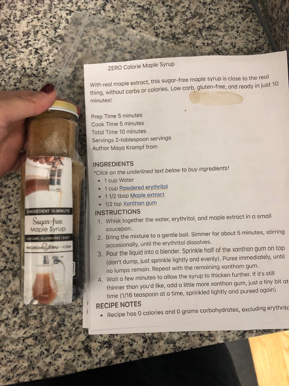 zero calorie maple syrup Directions, calories, nutrition & more