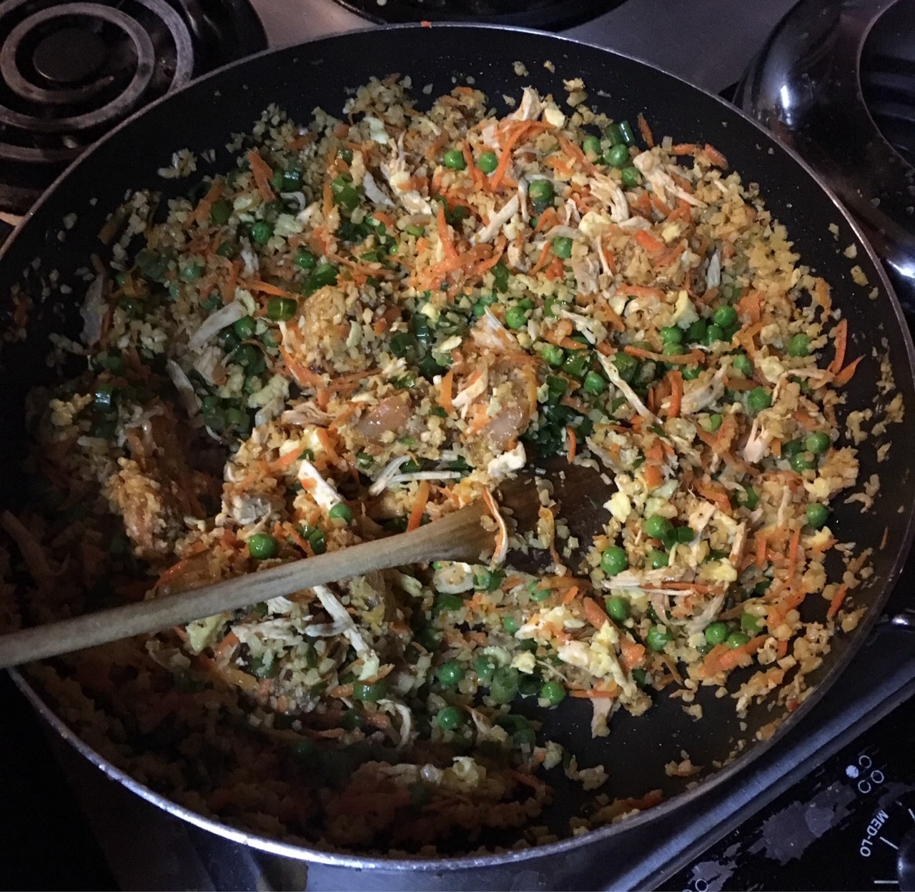 SG Cauliflower fried rice with chicken Directions, calories, nutrition