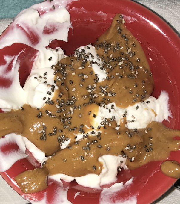 Plain Greek yogurt with peanut butter/chia seeds Directions, calories