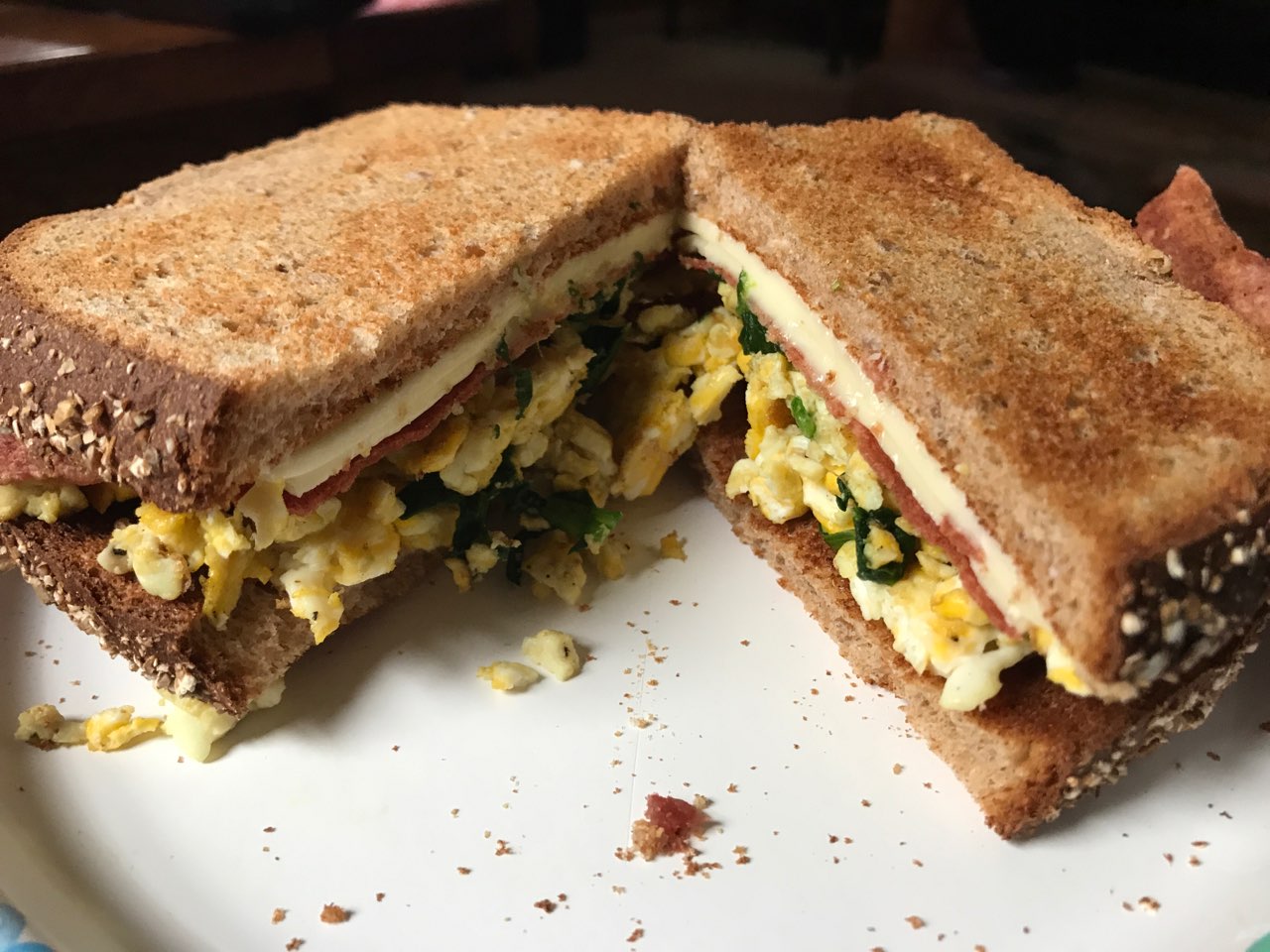 Spinach, Egg and Cheese Sandwich Directions, calories, nutrition