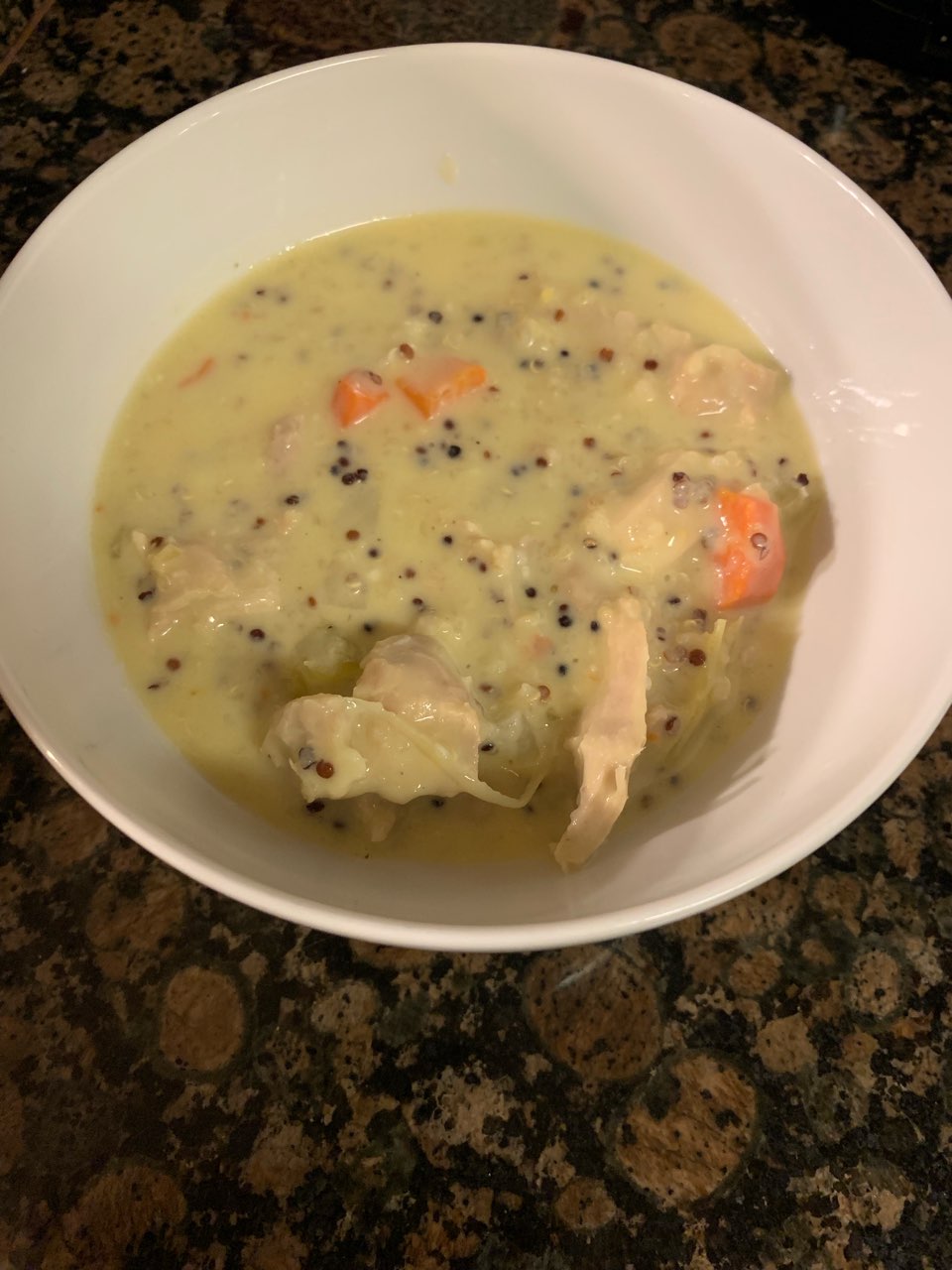 Todd’s Greek chicken lemon soup with quinoa Directions, calories