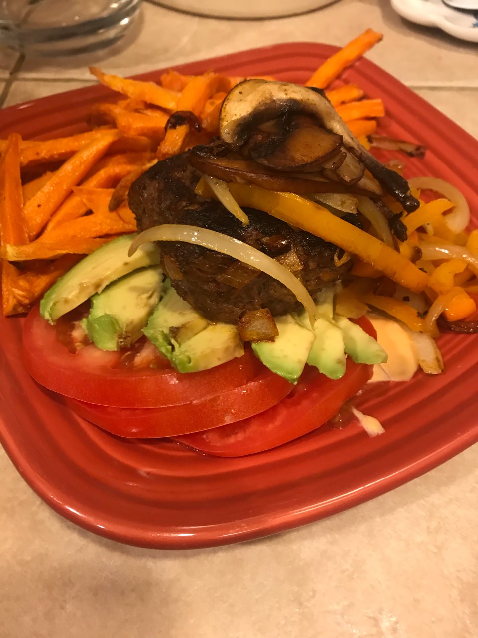 deconstructed hamburger with fries Directions, calories, nutrition