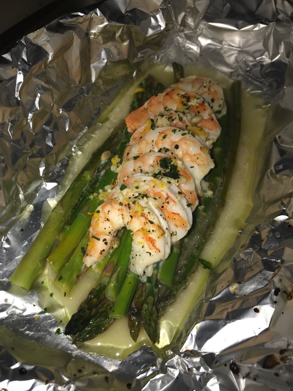 Shrimp & Asparagus Packets Directions, calories, nutrition & more