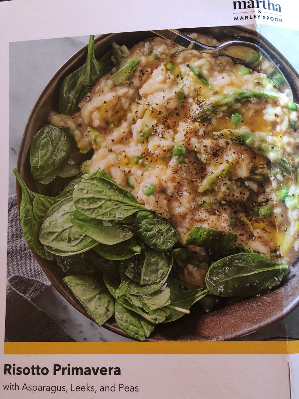 Marley Spoon Risotto Primavera Directions, calories, nutrition & more