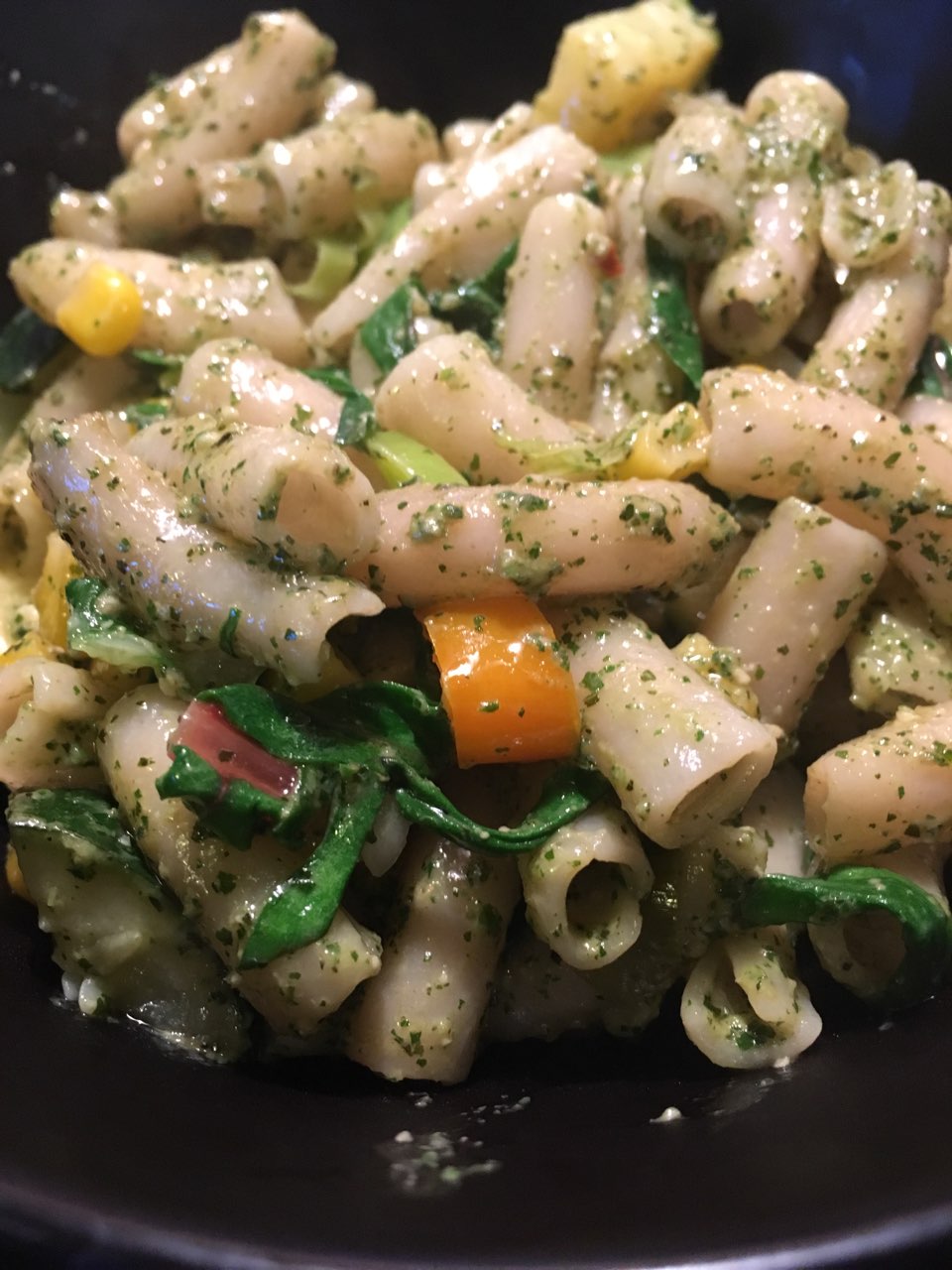 Penne Pesto Primavera Directions, calories, nutrition & more Fooducate