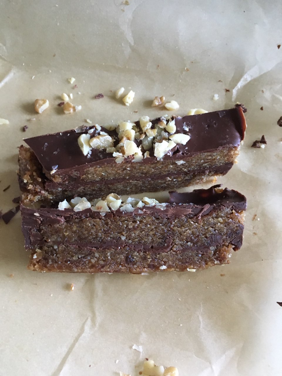 Walnut Date Chocolate Bars Directions, calories, nutrition & more