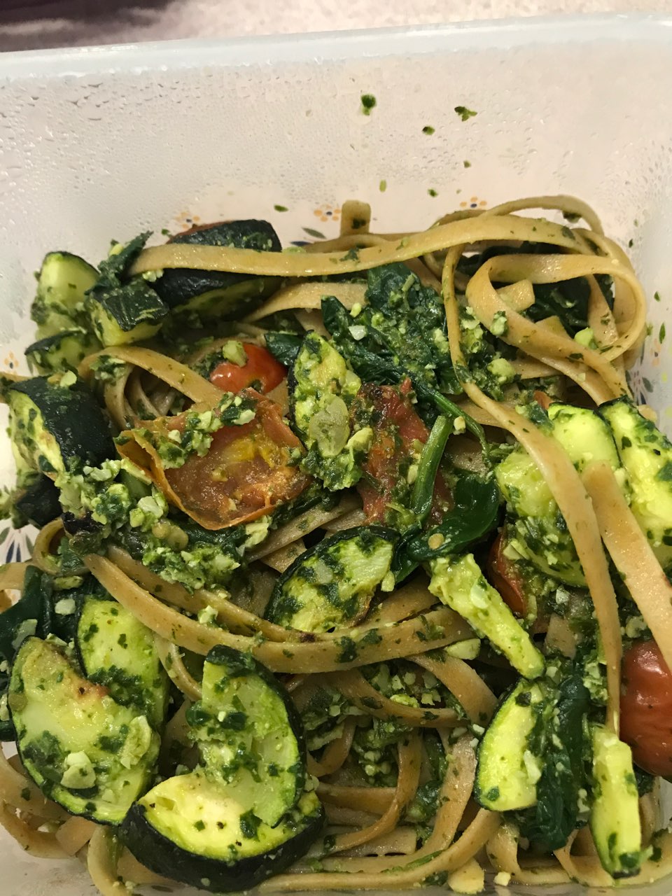 cilantro pesto fettuccine Directions, calories, nutrition & more