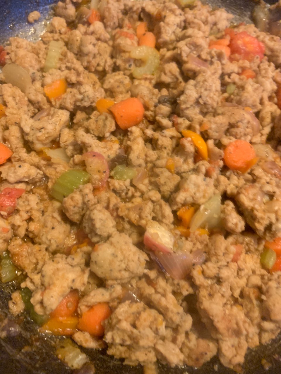 ground chicken with veggies 🌶 🍅 Directions, calories, nutrition & more