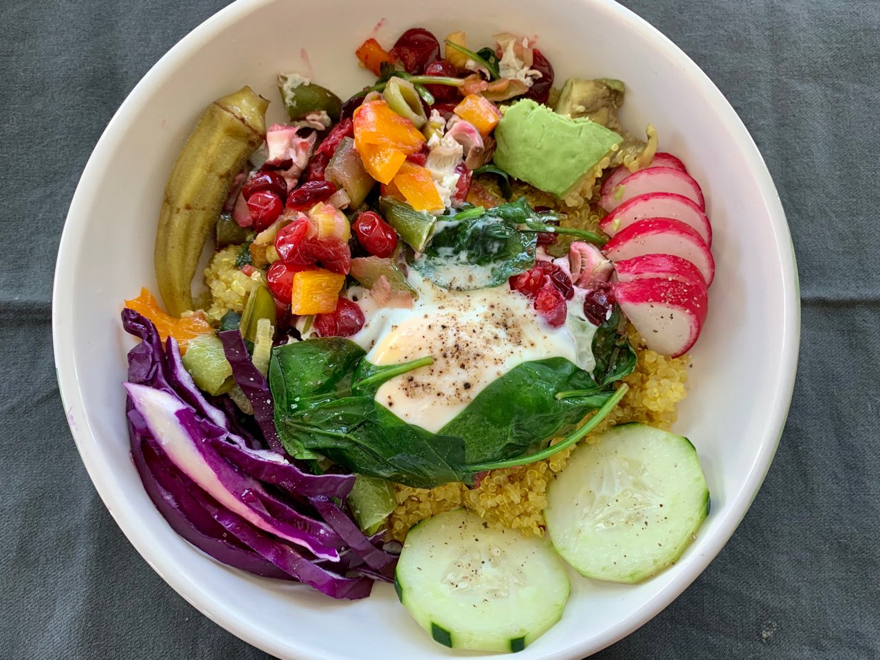 Quinoa Egg Bowl Cranberry Variation Directions, calories, nutrition