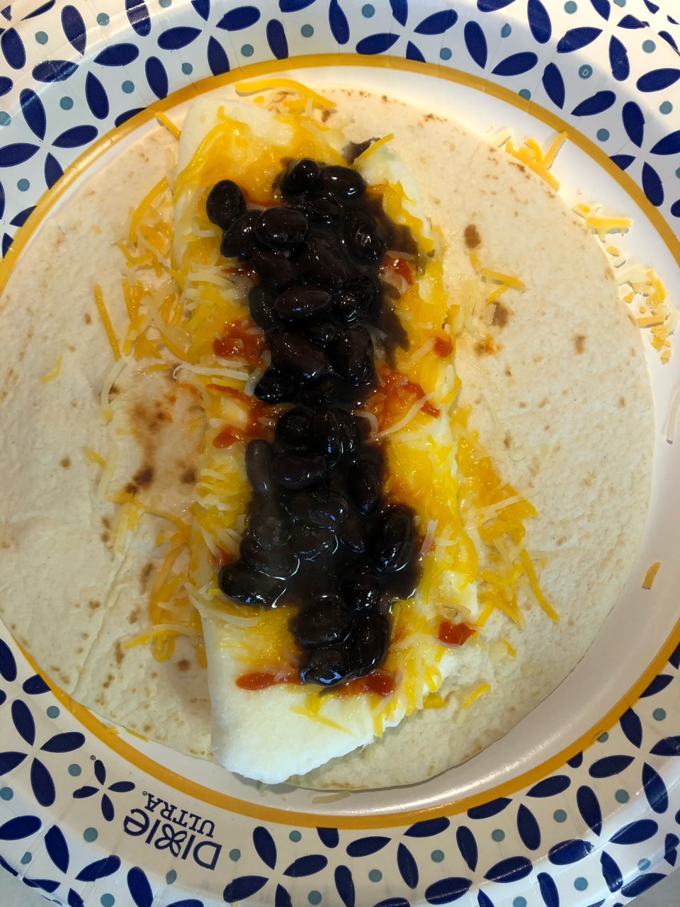 Egg white black bean cheese wrap Directions, calories, nutrition