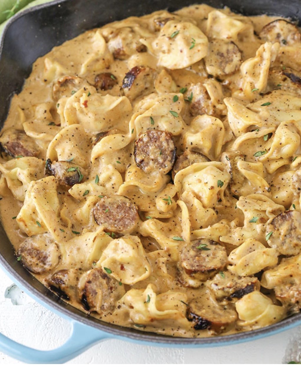 Sausage Tortellini Alfredo Directions, calories, nutrition & more