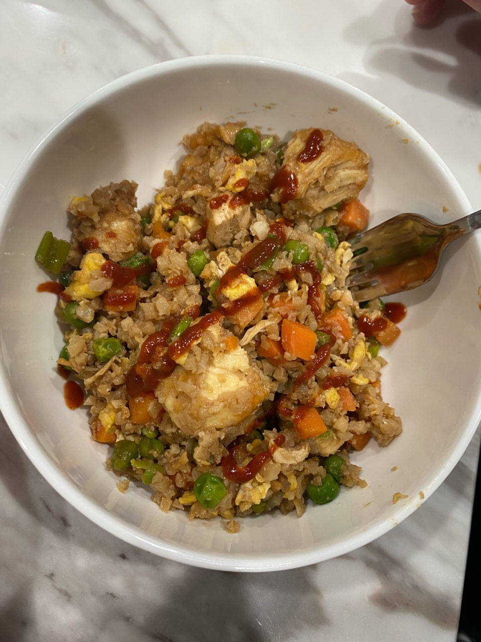 Cauliflower chicken fried rice Directions, calories, nutrition & more