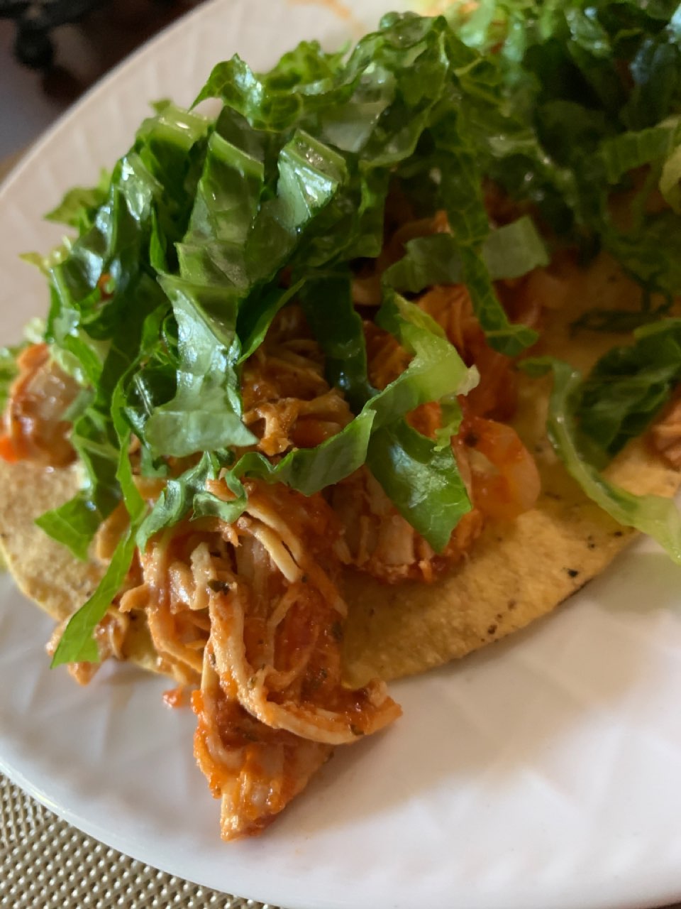 Tinga Tostada Directions, calories, nutrition & more Fooducate