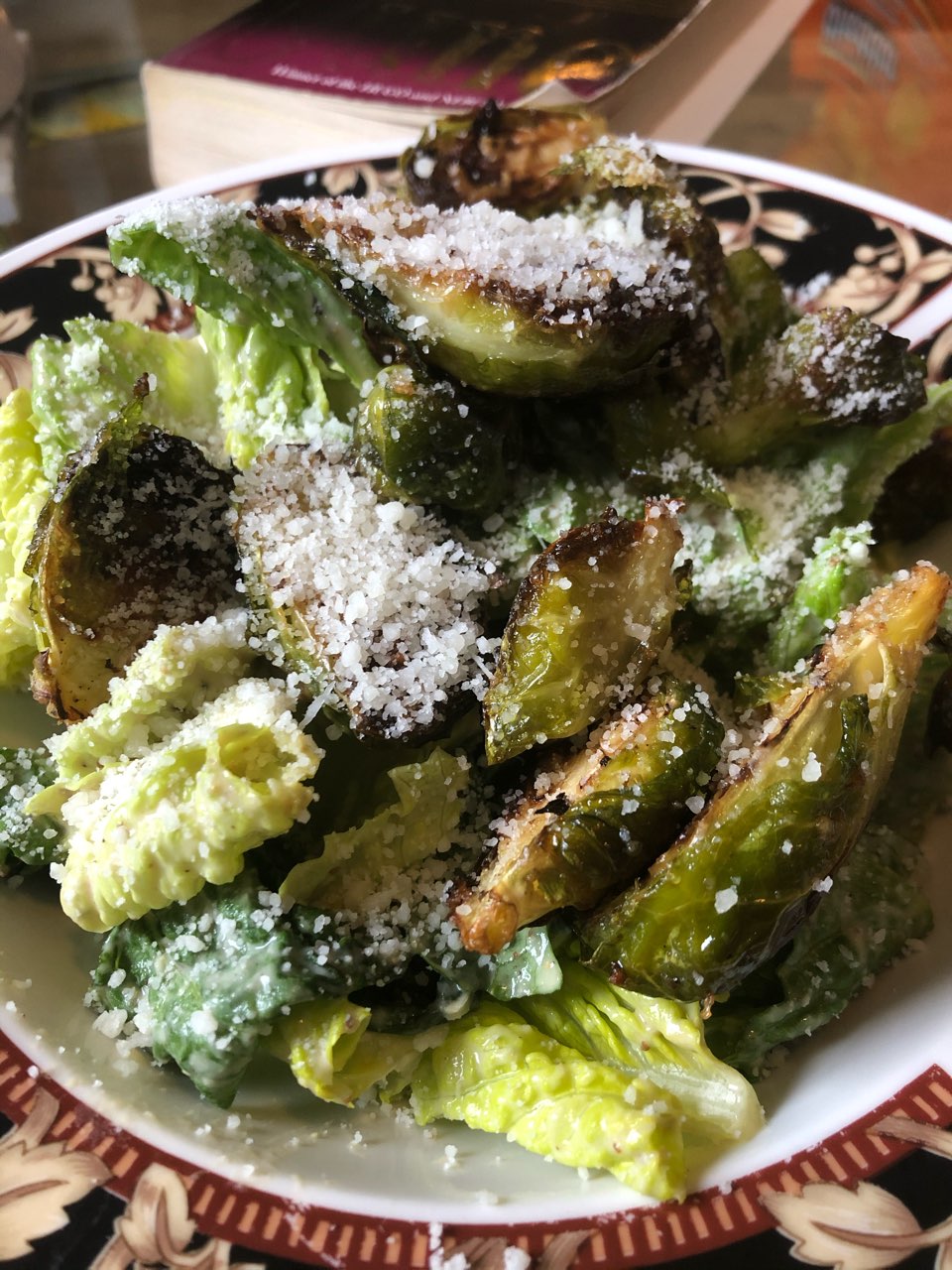 Garlic Honey Mustard Roasted Brussels Sprout Cesar with Vega