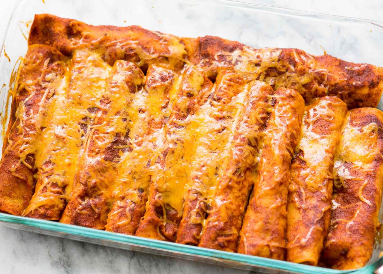 Cheesy Chicken Enchiladas Directions, calories, nutrition & more