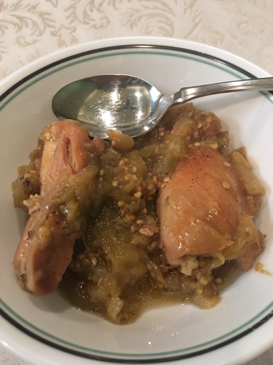 Skinless Chicken Thighs, Eggplant, and Onion Directions, calories