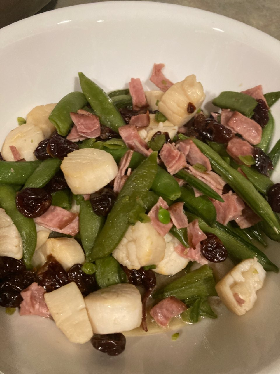 Scallops With Truffle oil and Sugar Peas Directions, calories