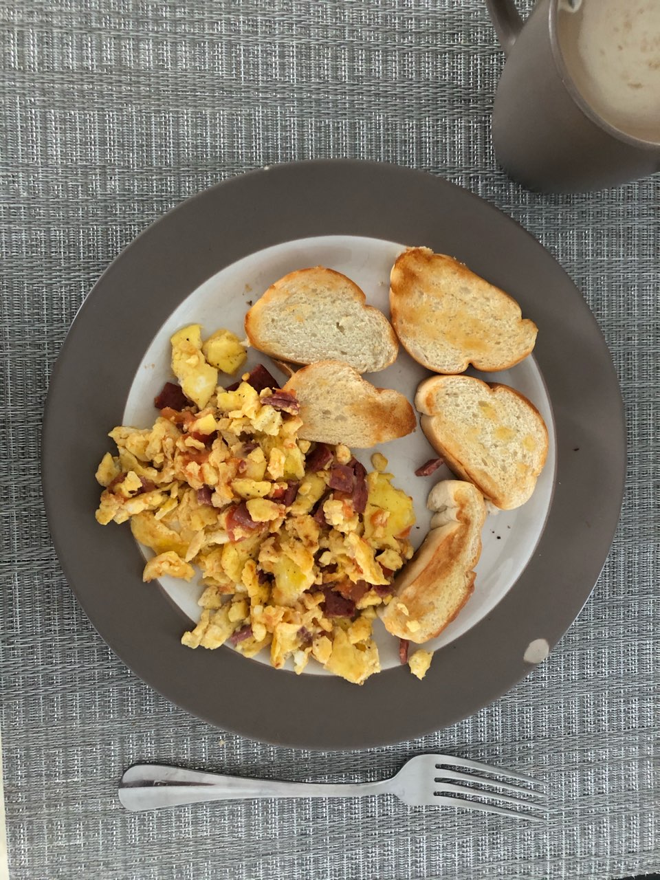 Salami Scrambled Eggs w/ toasts Directions, calories, nutrition & more Fooducate