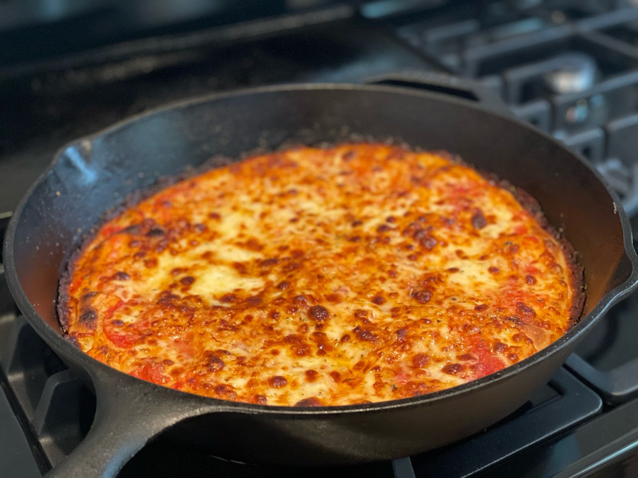 Homemade Cast Iron Cheese Pizza Directions, calories, nutrition & more