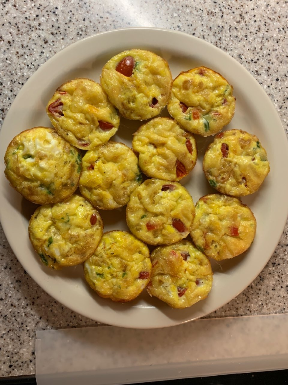 basil, onion & peppers and Gruyere cheese egg muffin cups Directions