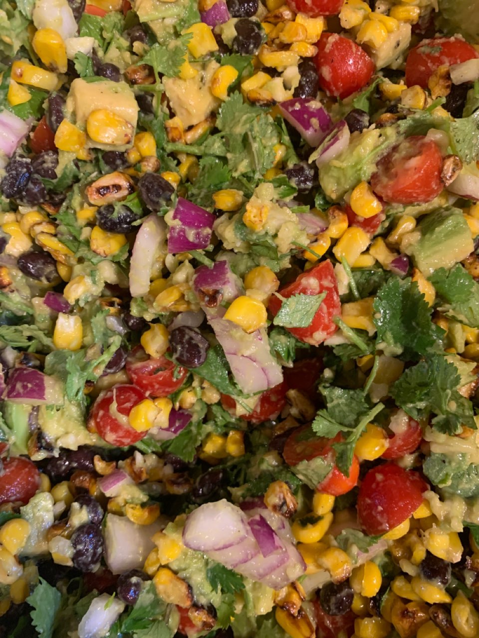 Natasha’s avocado corn salad Directions, calories, nutrition & more
