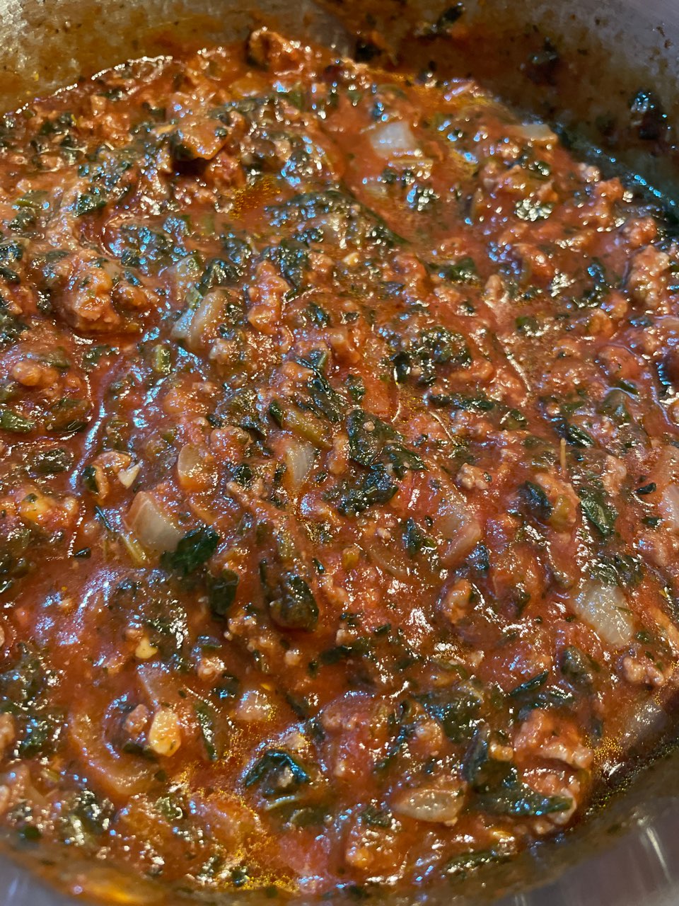 Lasagna/Pasta Meat Sauce with Spinach Directions, calories, nutrition