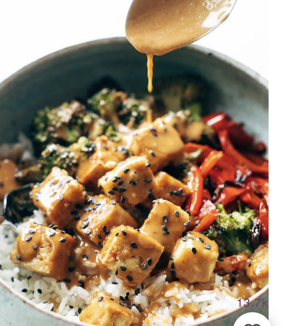 spicy tofu peanut bowls Directions, calories, nutrition & more Fooducate