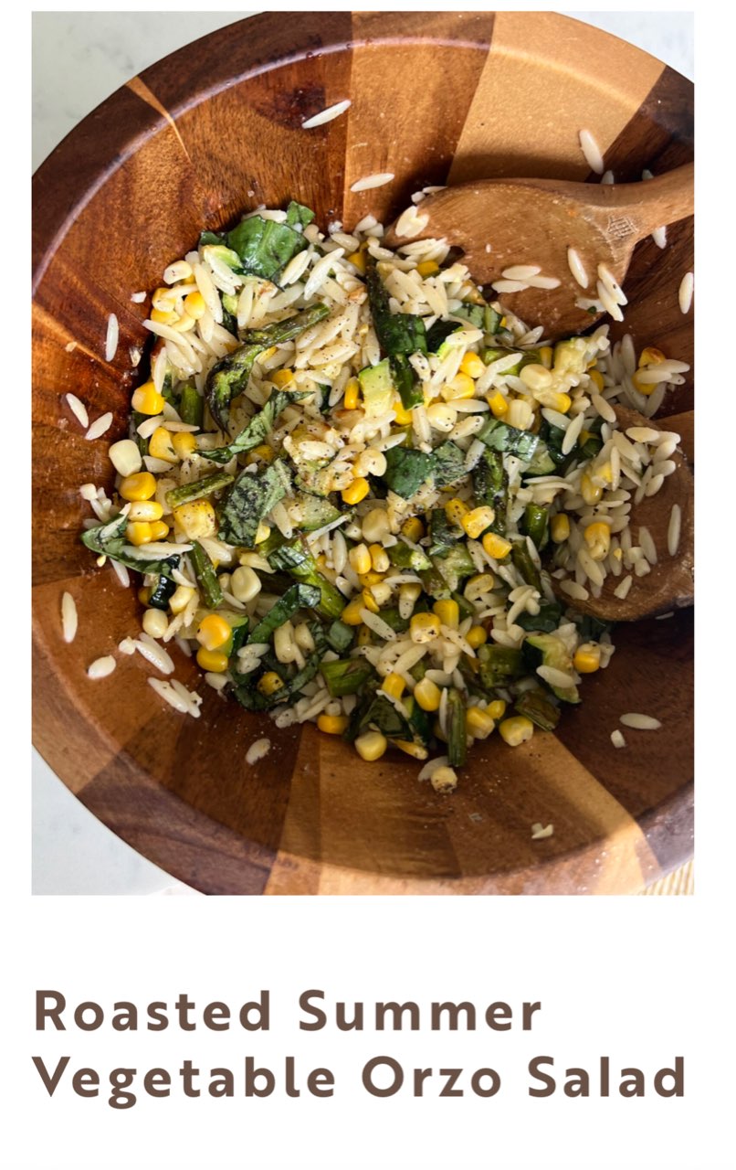Roasted Summer Veggie Orzo Salad Directions, calories, nutrition