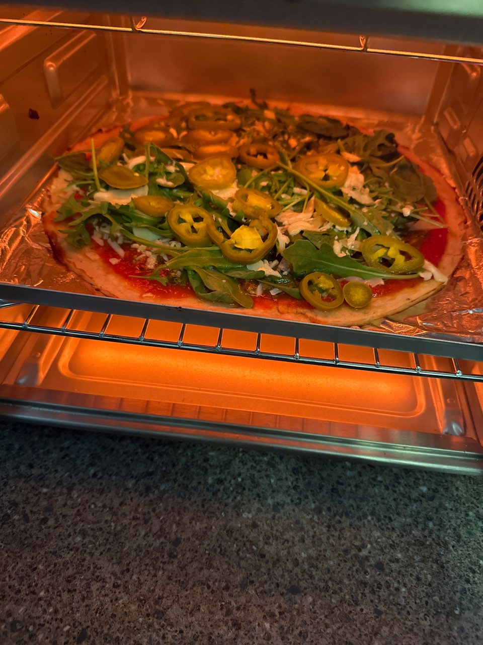 Cauliflower Arugula spinach pizza Directions, calories, nutrition