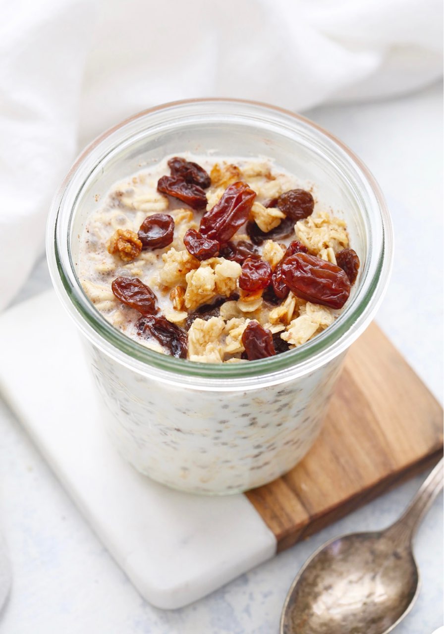 Cinnamon raisin overnight oats Directions, calories, nutrition & more