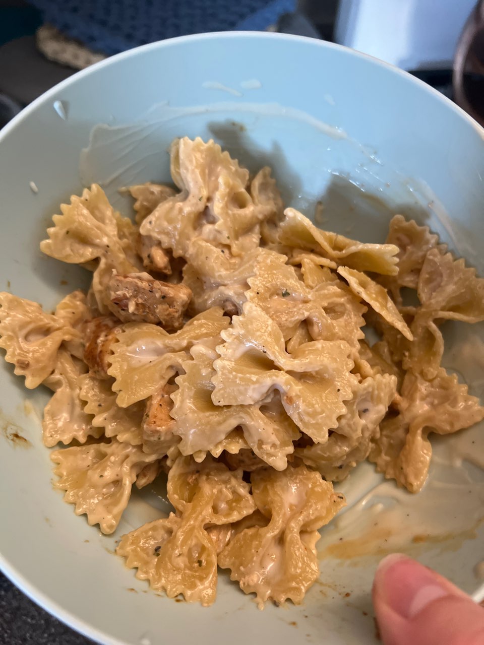 farfalle protein alfredo chicken pasta Directions, calories, nutrition