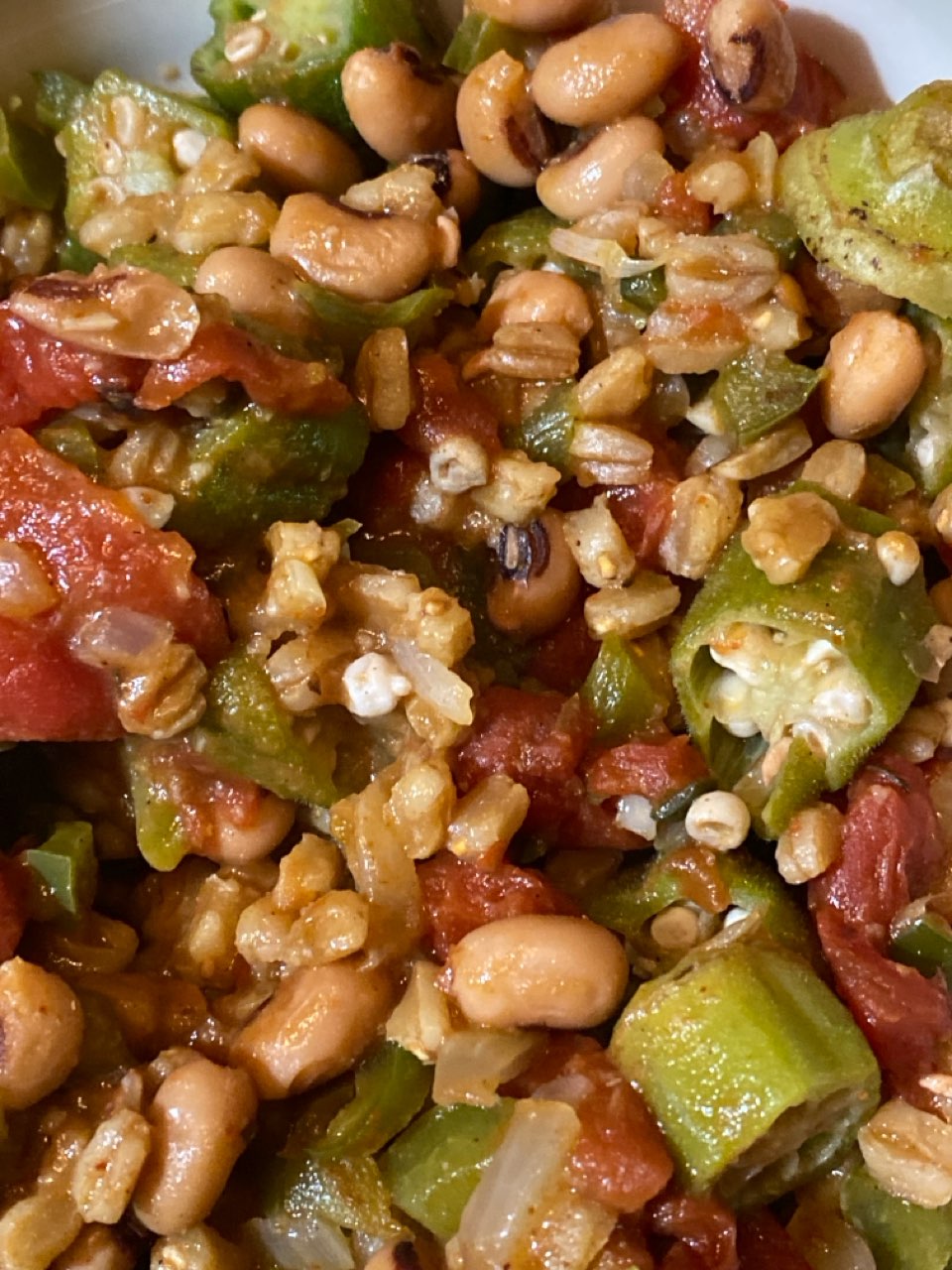 Spicy Farro with Blackeyed Peas and Okra Directions, calories, nutrition & more Fooducate