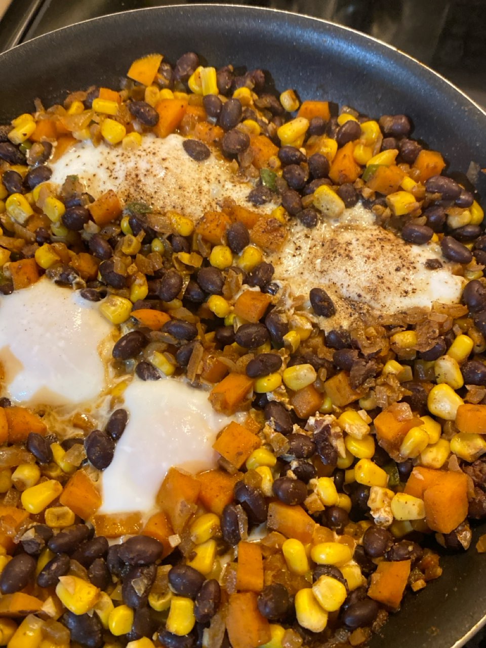 Sweet Potato, Corn and Black Bean Hash Directions, calories, nutrition