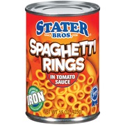 Stater Bros. Spaghetti Rings,In Tomato Sauce: Calories, Nutrition ...