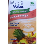 Great Value Drink Mix, Mango Pineapple, Sweetened with Stevia: Calories