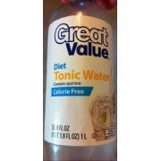 Great Value Tonic Water, Diet, Calorie Free: Calories ...