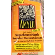 Amylu Sausage, Chicken, Breakfast, Sugarhouse Maple, Fully Cooked