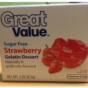Great Value Gelatin Dessert, Strawberry, Sugar Free: Calories ...
