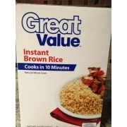 Great Value Instant Brown Rice: Calories, Nutrition Analysis & More ...
