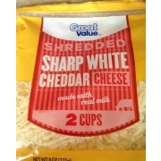 Great Value Shredded Sharp White Cheddar Cheese: Calories, Nutrition