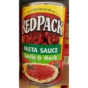 Redpack Pasta Sauce, Garlic & Herb: Calories, Nutrition Analysis & More ...