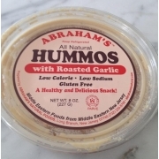 Abraham's All Natural Hummos With Roasted Garlic: Calories, Nutrition ...