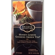Private Selection Honey Lemon Ginseng Green Tea: Calories  